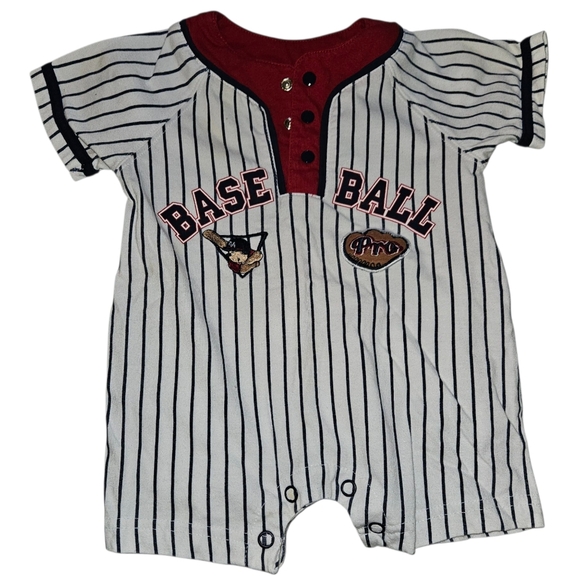 Sports Infant 6/9 Lot Of 2 Bodysuits Pajamas Baseball Football Game Day Boy - Picture 6 of 9